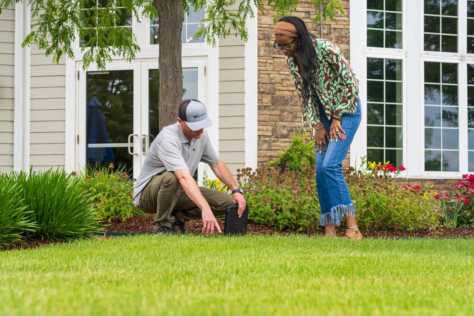 commercial HOA account manager and property manager customer reviewing inspecting a property 14