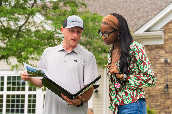 commercial HOA account manager and property manager customer reviewing inspecting a property 23