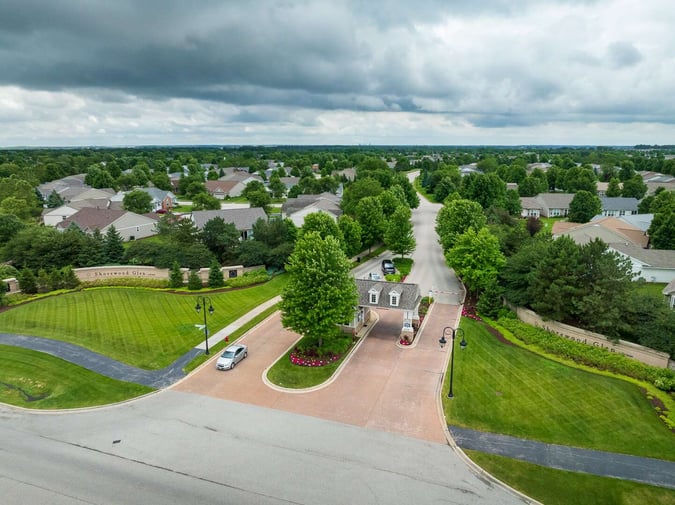 commercial HOA aerial entrance