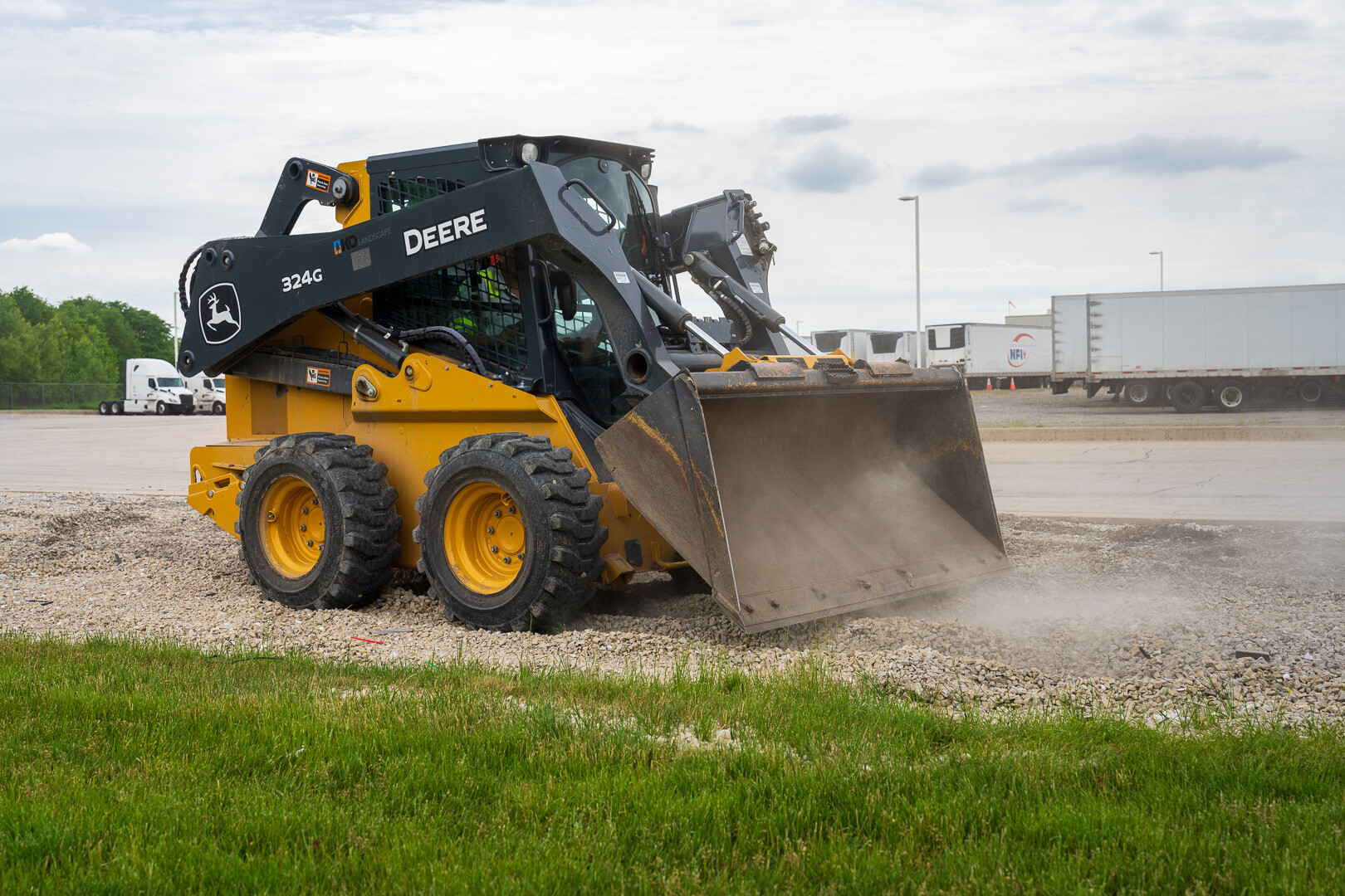 commercial construction machine loading stone