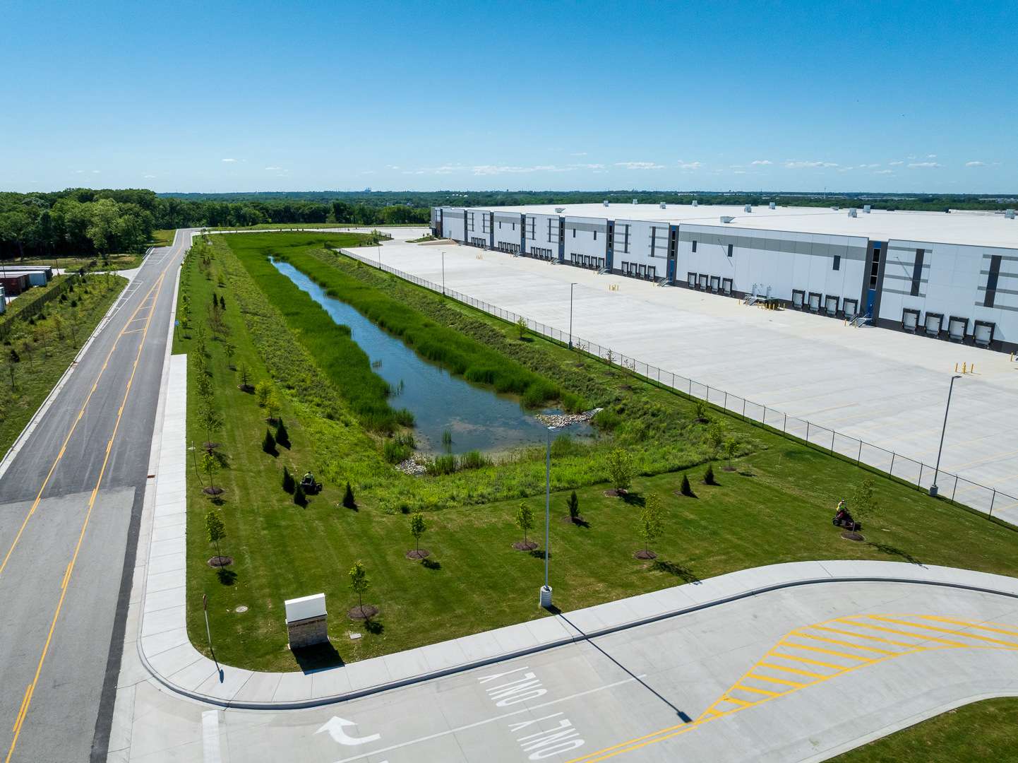 commercial warehouse industrial aerial lawn 8