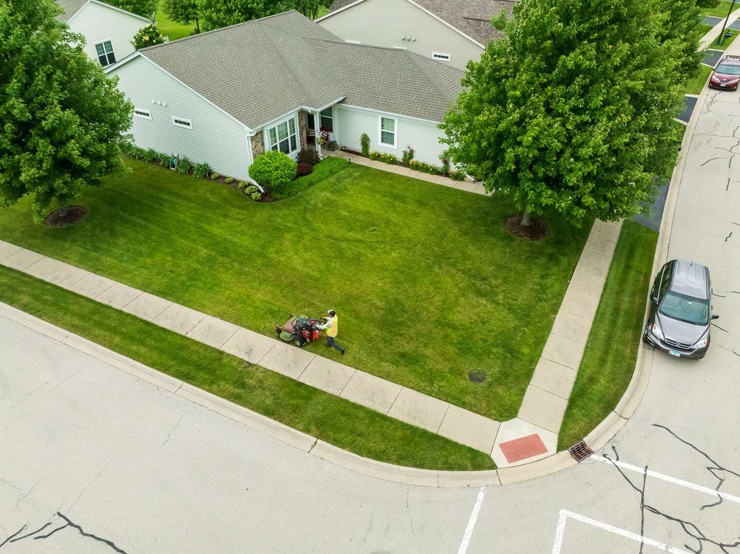 hoa commercial aerial lawn mowing