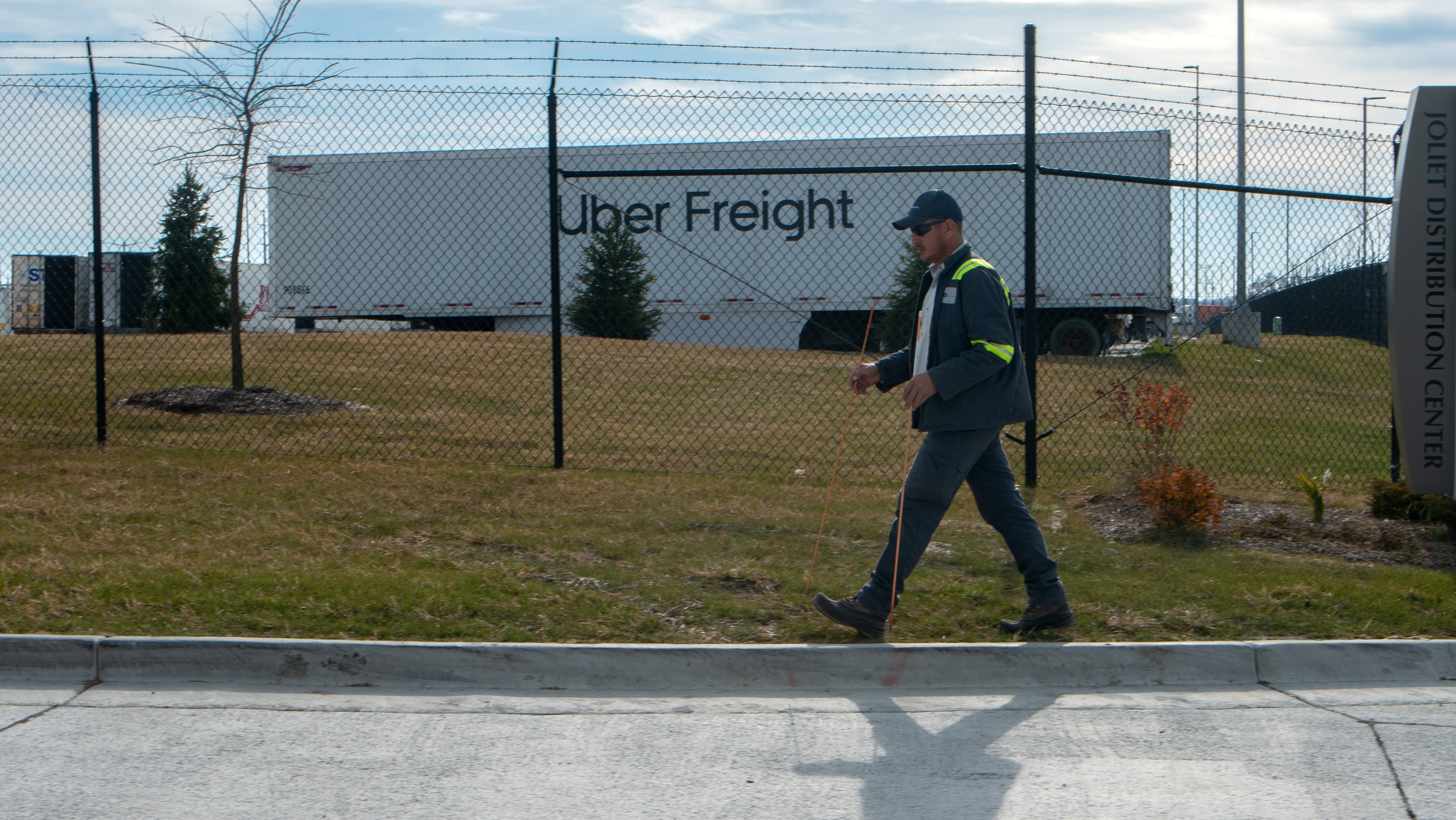 snow removal account manager reviewing an industrial property before a storm