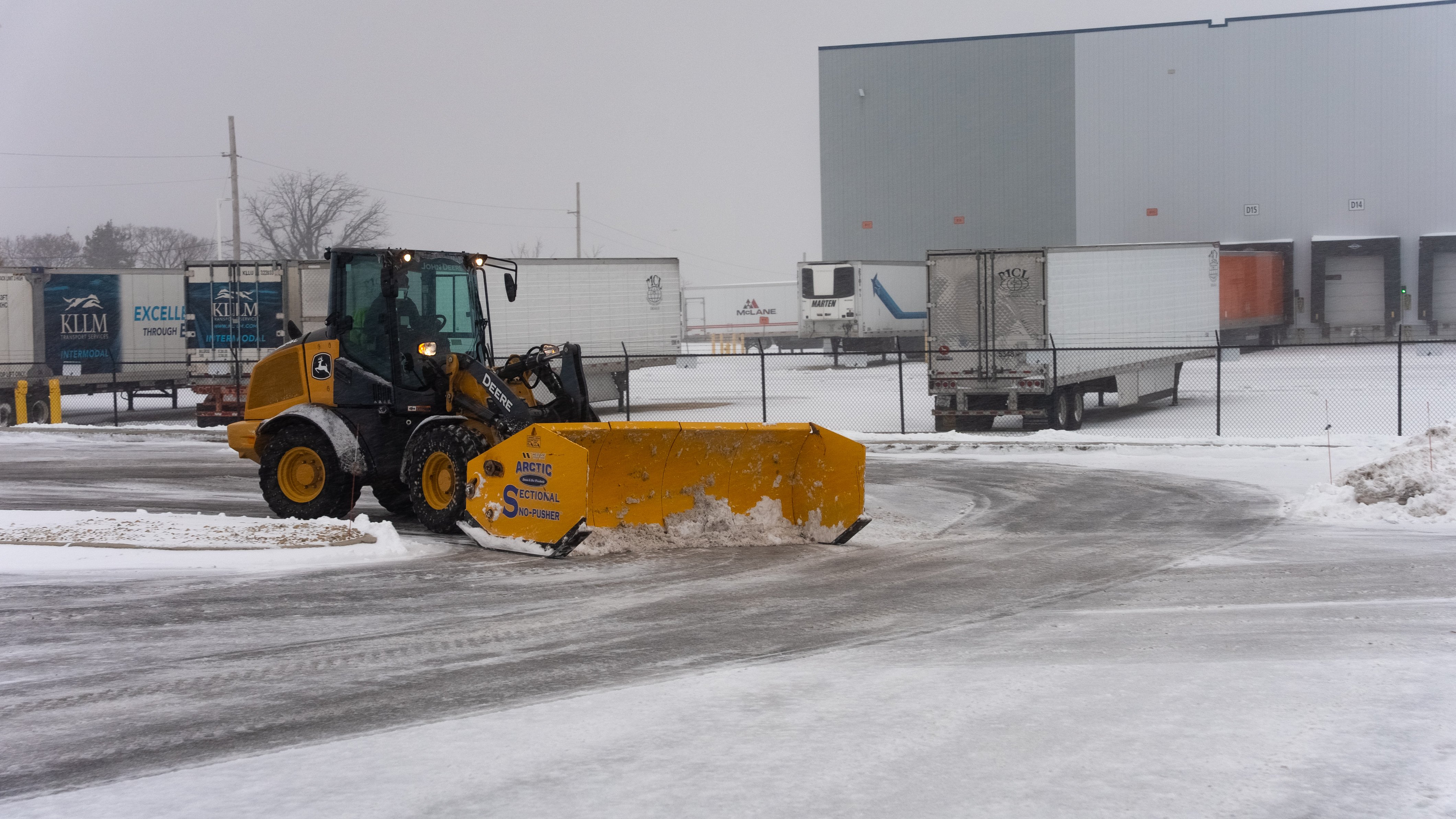 snow removal equipment industrial warehouse snow pusher