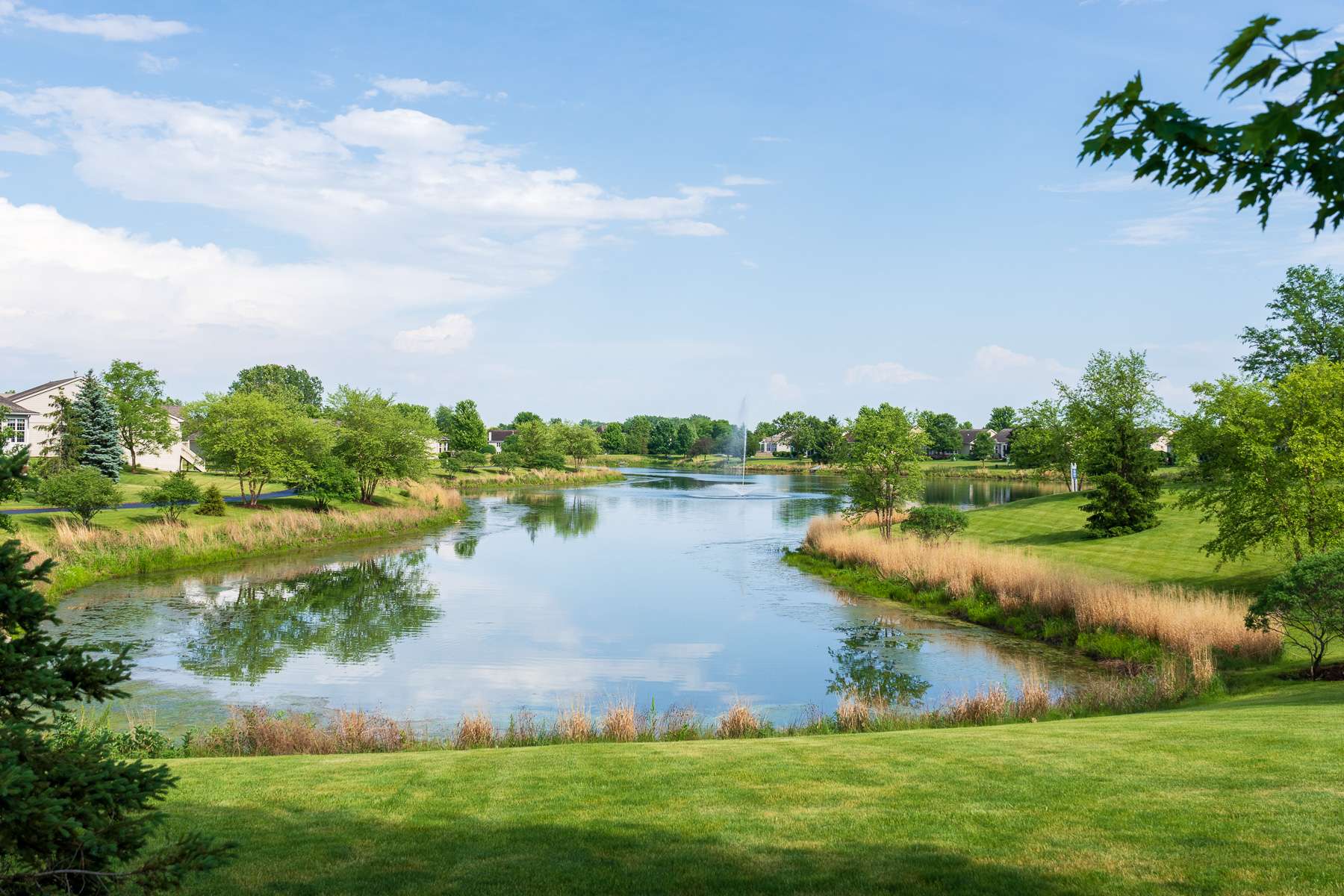 detention pond at commercial property