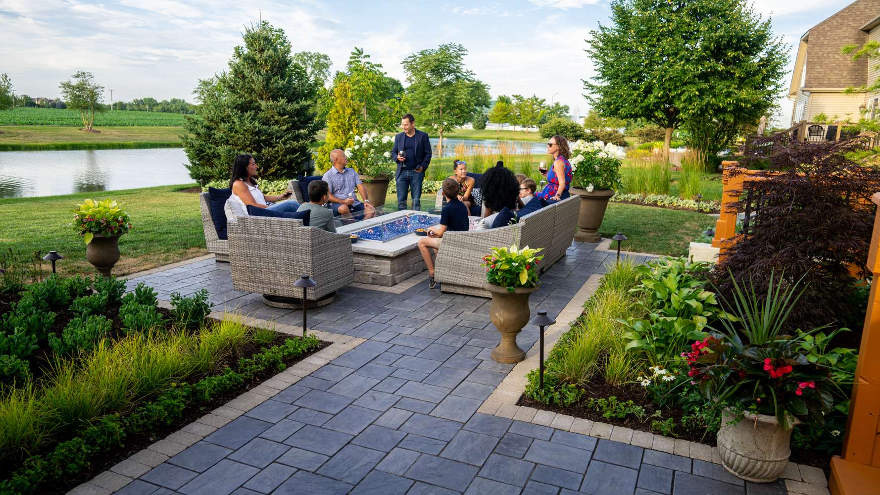 landscape plants and patio