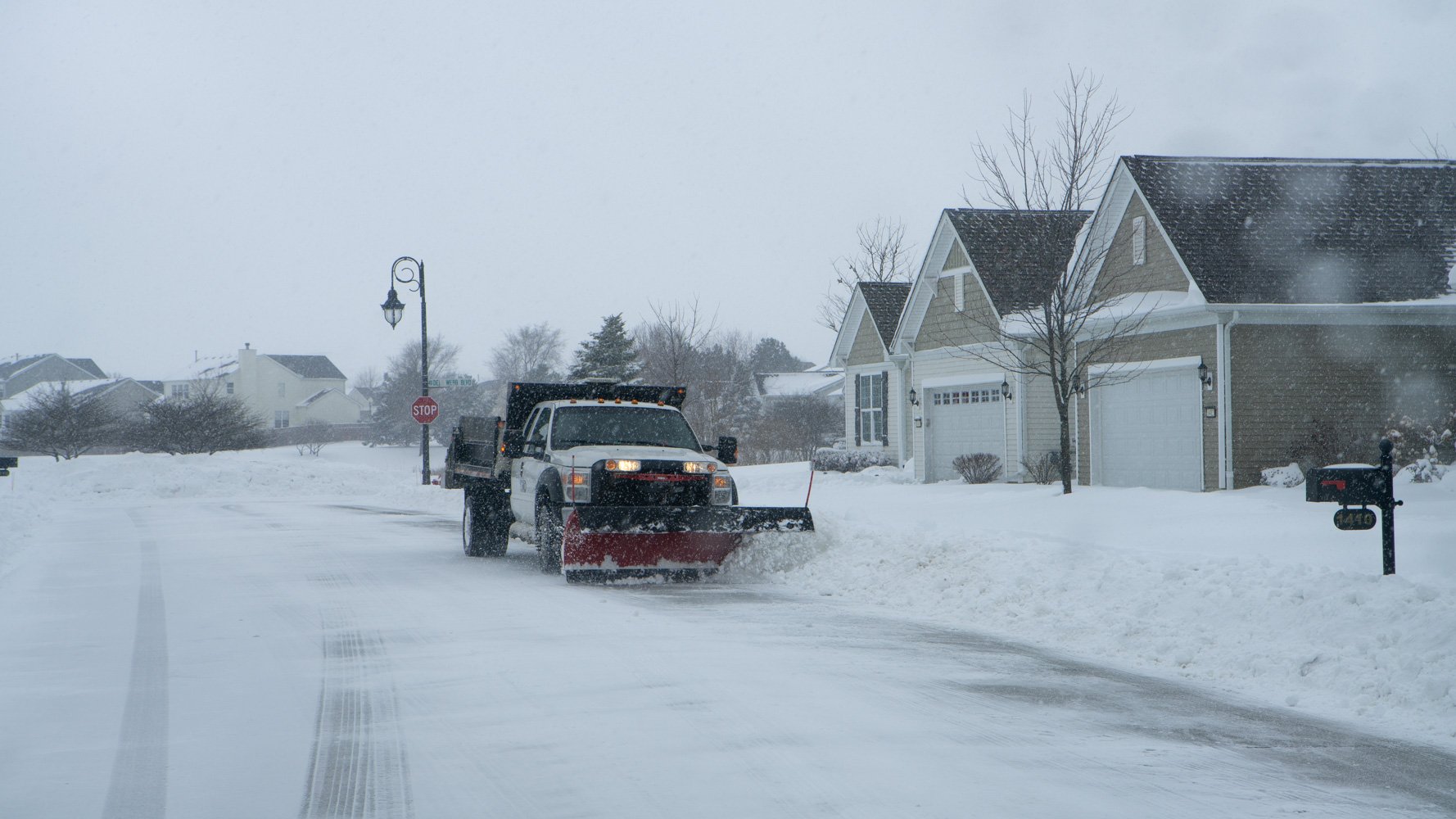 Commercial Snow Removal HOA truck plow