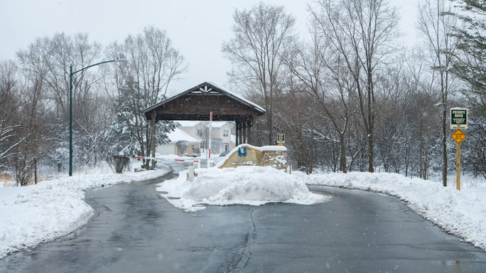 Commercial Snow Removal road bridge entrance 2