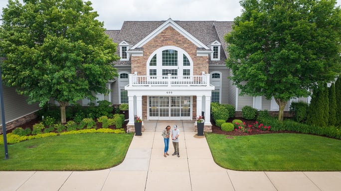 commercial HOA account manager and property manager customer reviewing inspecting a property 26