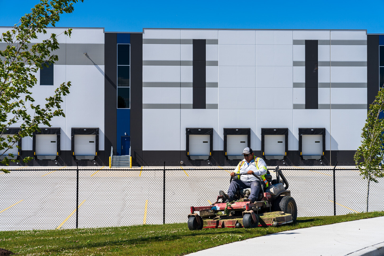 commercial maintenance mowing warehouse industrial lawn