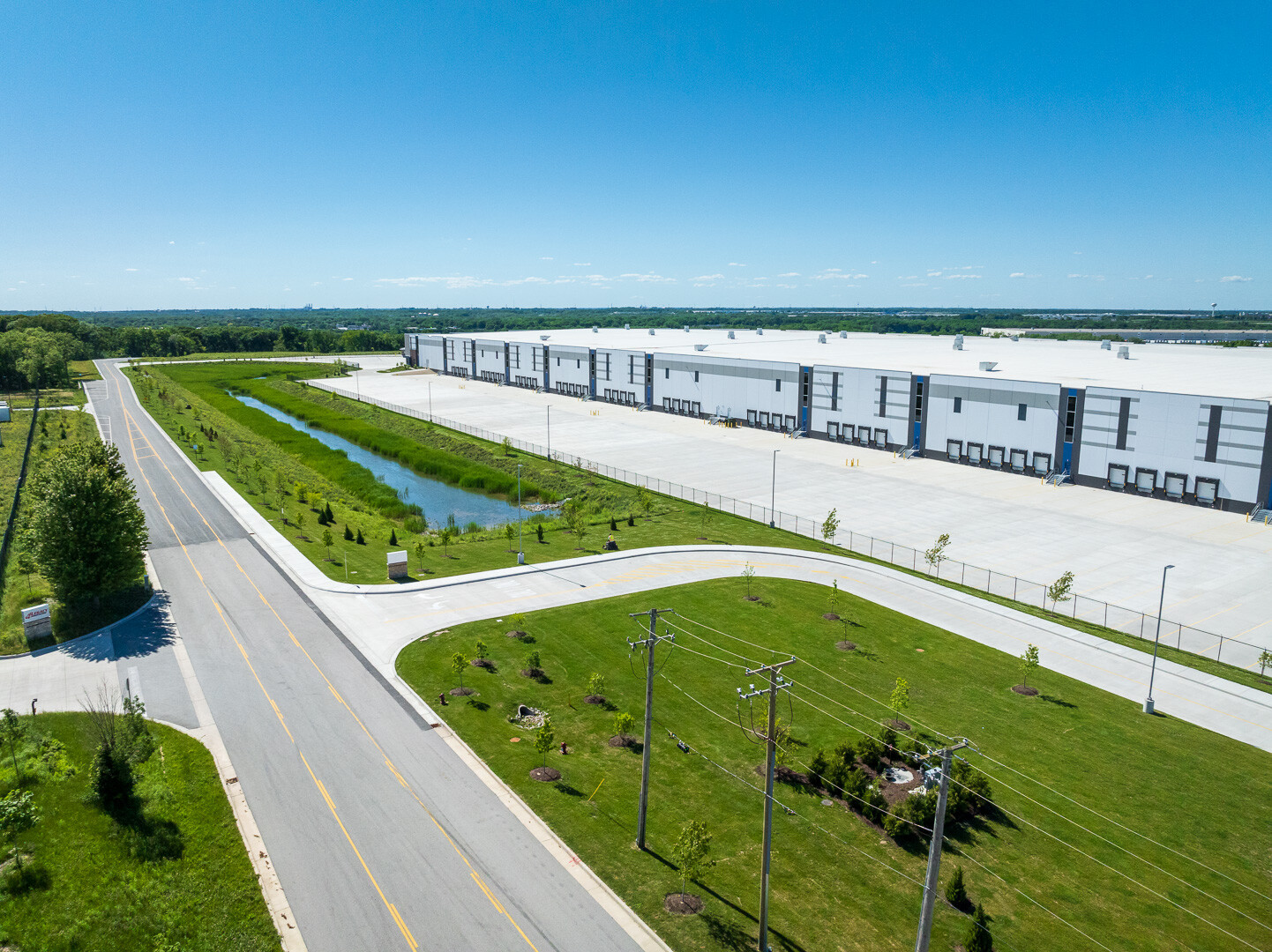 commercial warehouse industrial aerial lawn 3